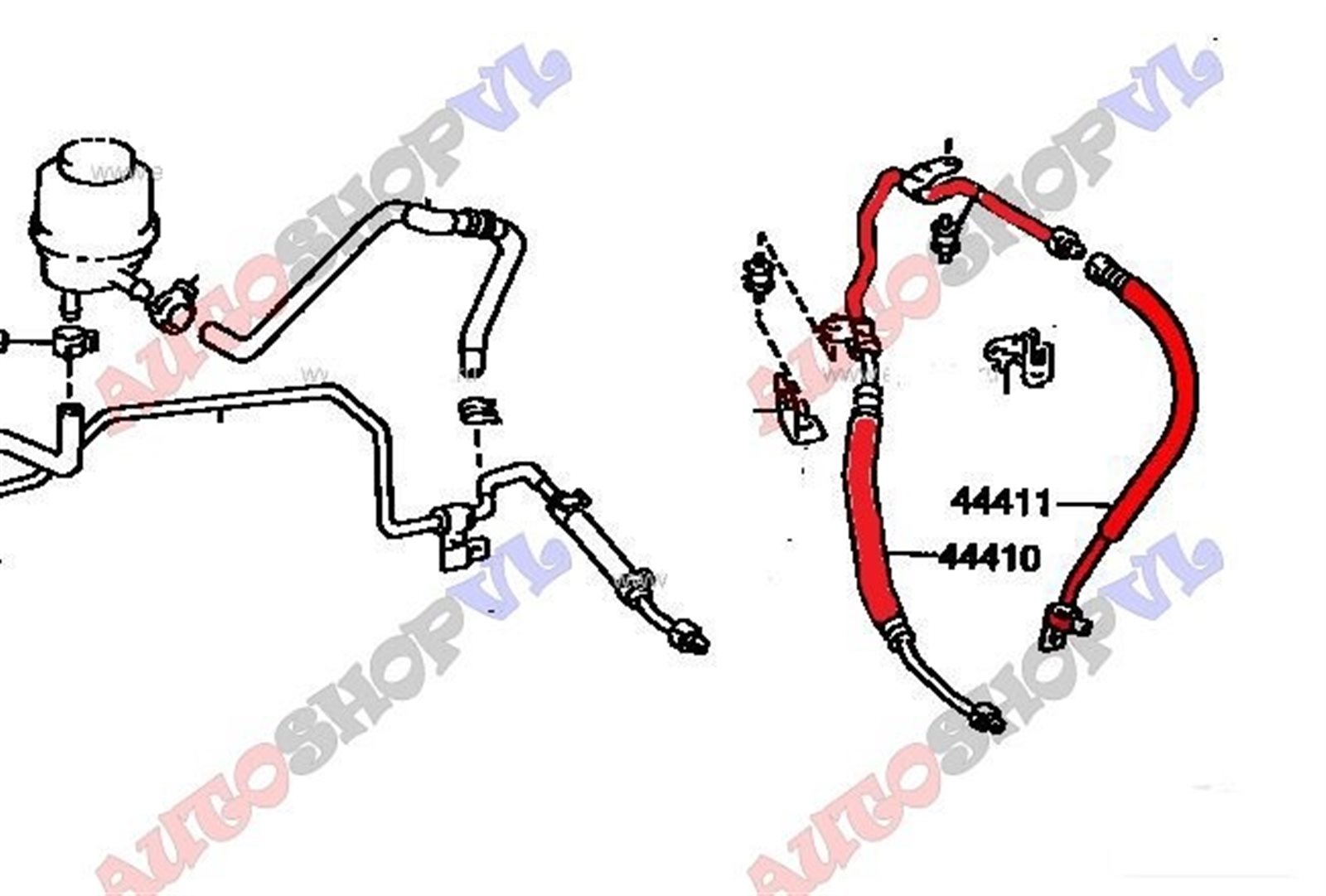 Шланг гидроусилителя TOYOTA CAMRY SV40 4SFE 44410-32511 контрактная