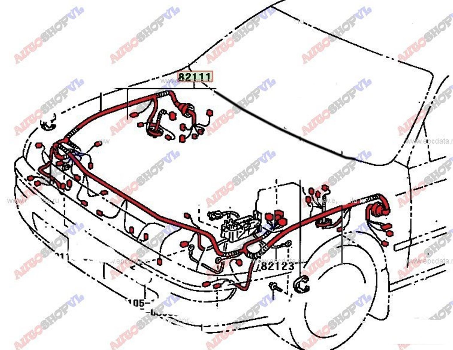 Коса телевизора TOYOTA COROLLA CERES 11.1994 - 05.1996 AE101 4AFE 82111-1E461 контрактная