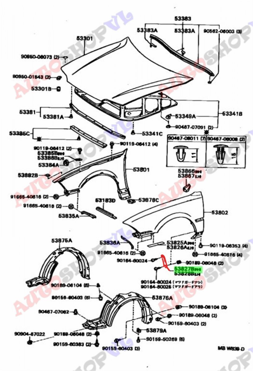 Молдинг на крыло передний CAMRY SV30