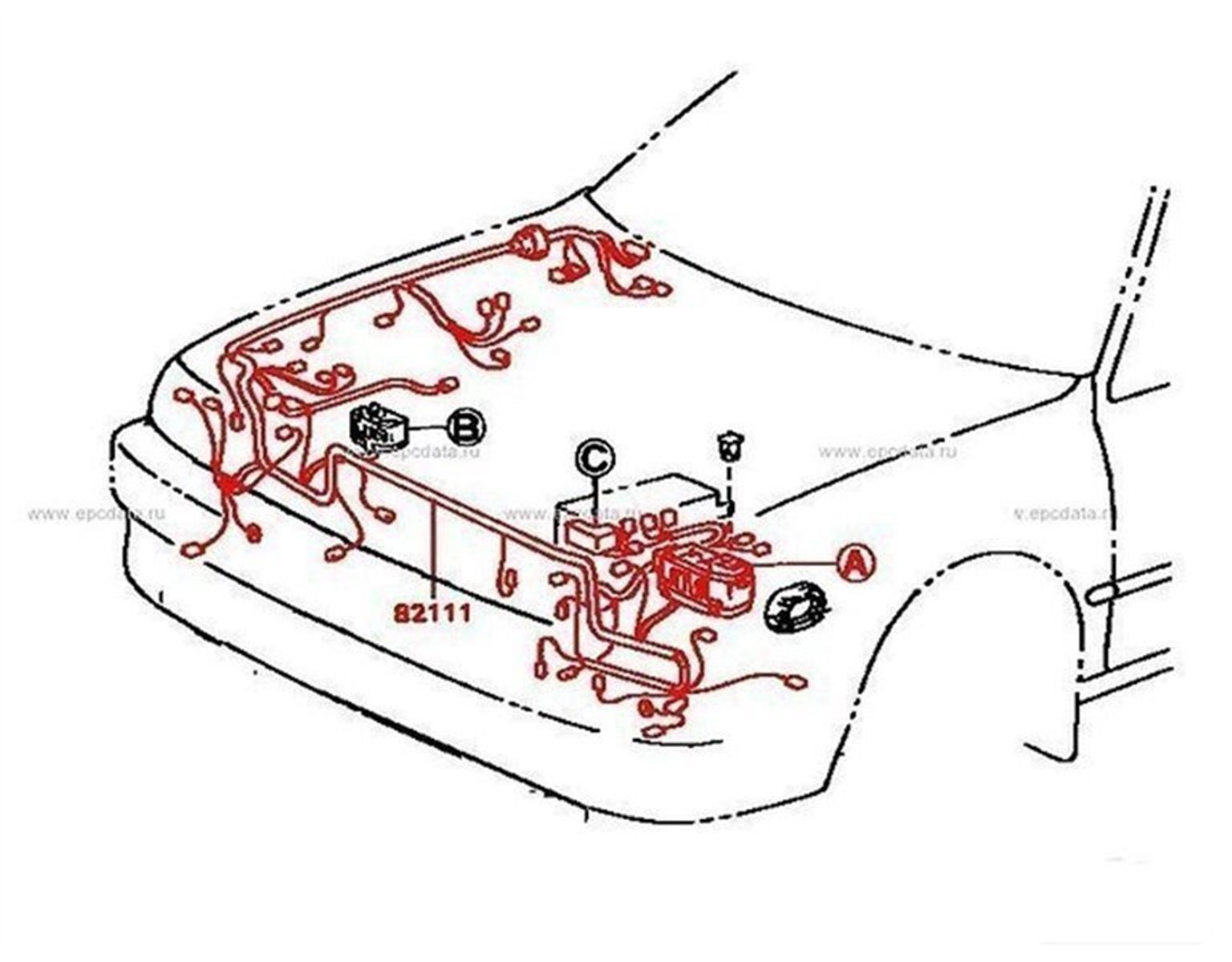 Коса телевизора TOYOTA CAMRY PROMINENT 10.1990 - 06.1992 VZV30 1VZFE 82111-32661 контрактная