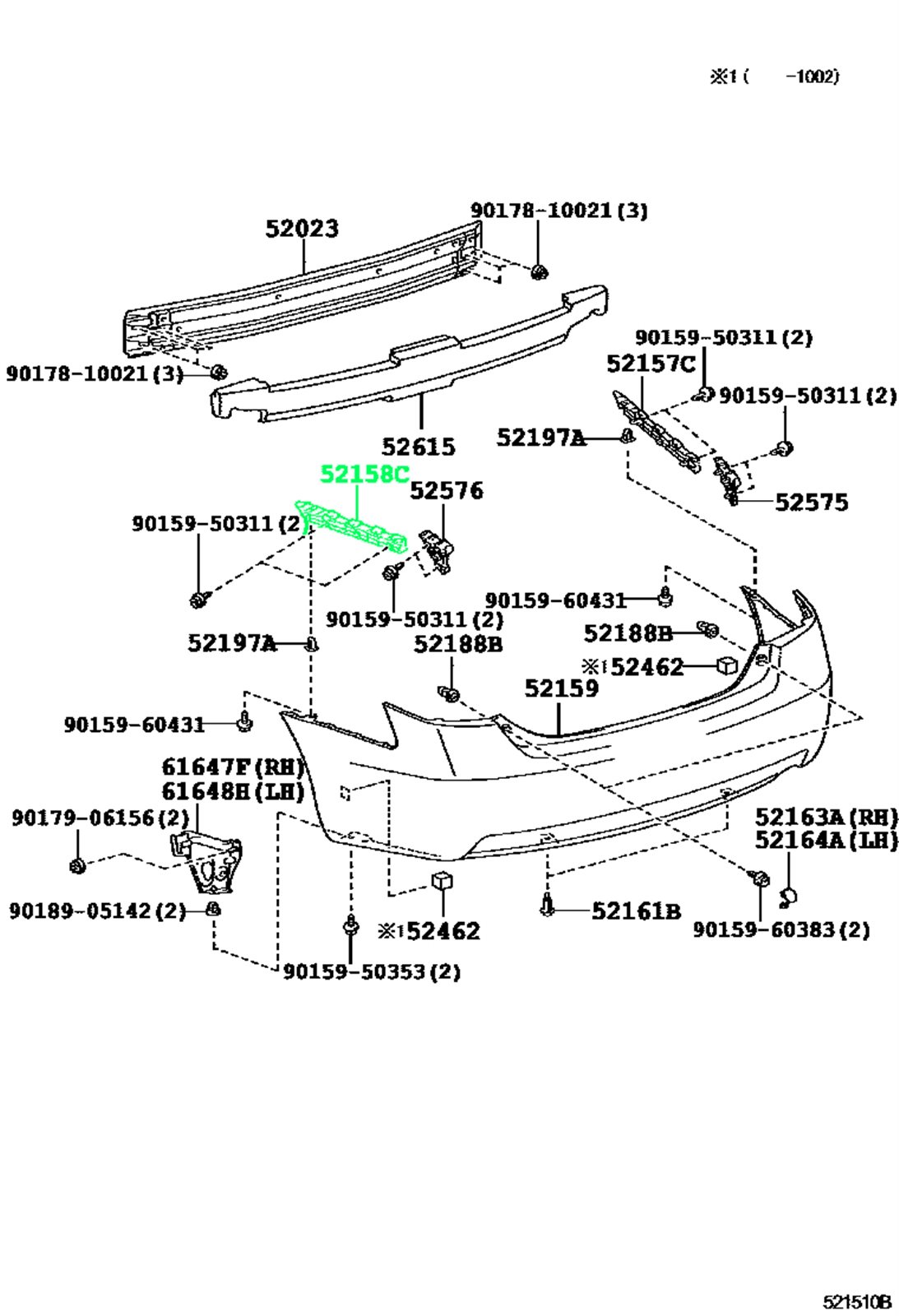 Крепление бампера заднее левое CAMRY 02.2006 ACV40 2AZFE