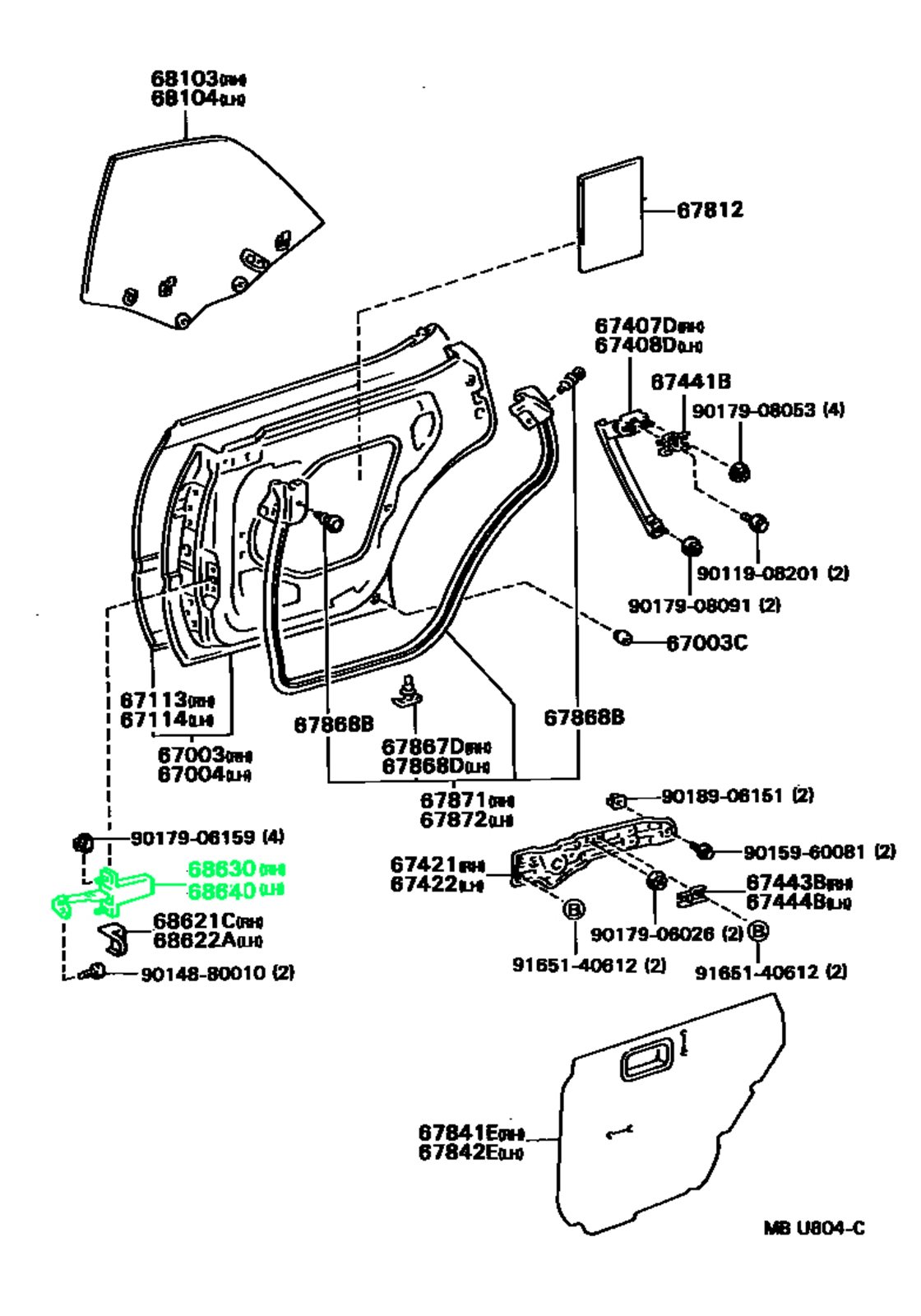 Ограничитель двери задний левый VISTA 02.1994 SV32 3SFE