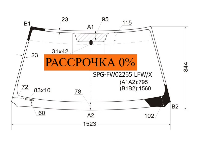 Стекло лобовое TOYOTA KLUGER 2003 ACU20 2AZ-FE 56111-48280 контрактная