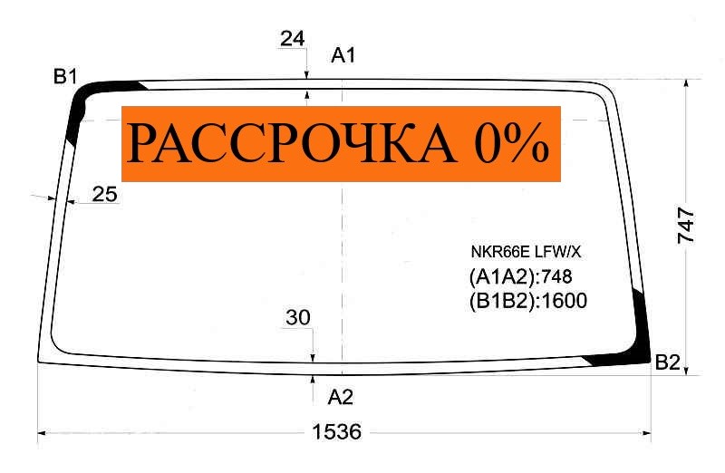 Стекло лобовое ELF NKR66E