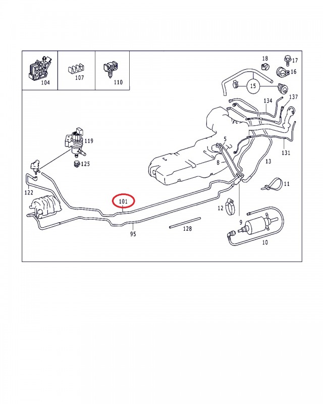 Трубка топливная Ml-Class W163 112.942 3.2