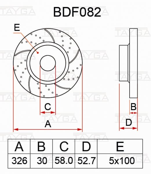 Тормозной диск передний передний SUBARU 2001 - 2007 GDB BDF082 новая