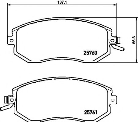 Тормозные колодки передние SUBARU 2000 - 2015 GD SN692P новая