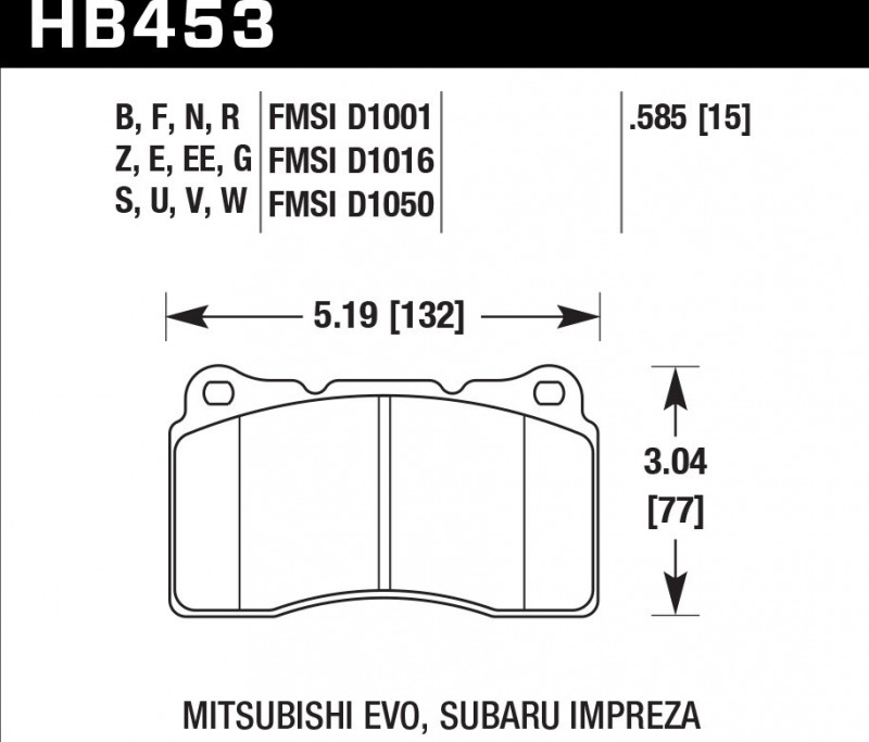 Тормозные колодки передние переднее Subaru Impreza 2000 - 2014 GDB HB453B585 новая