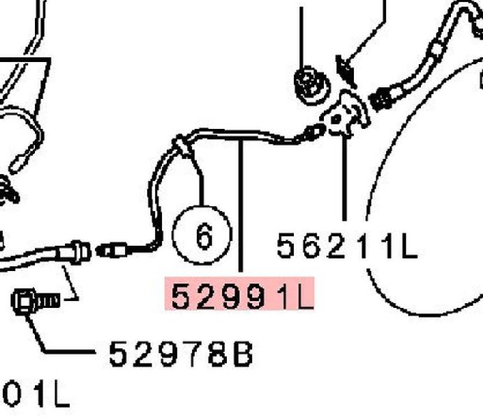 ТРУБКА задняя левая MITSUBISHI LANCER 10 2007 CY1A 4A91 MN193079 Б/У