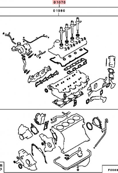 ПРОКЛАДКА MITSUBISHI L200 2005- 2005-2015 KB4T 4D56U 1000A407 новая