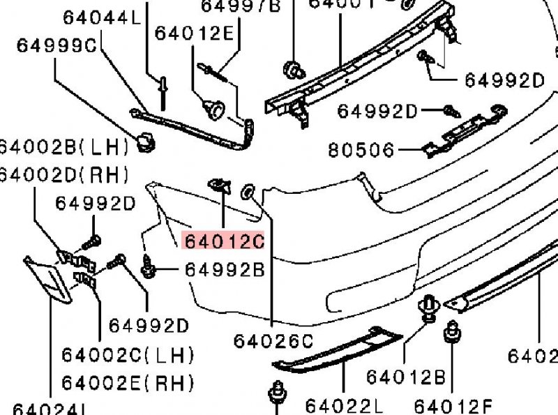 КРОНШТЕЙН БАМПЕРА OUTLANDER 1 2003-2008 CU2W 4G63