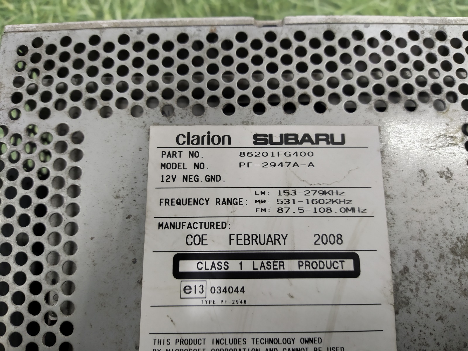 Магнитола Subaru Impreza G12