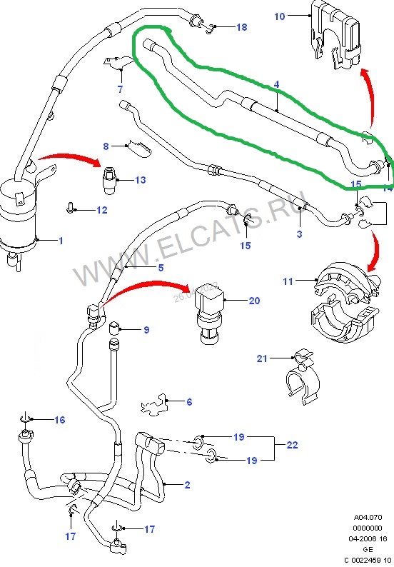 Трубка кондиционера Mondeo 3 (00-07) 2001 Хэтчбек 2.0L Duratorq DI (115PS)/D6BA