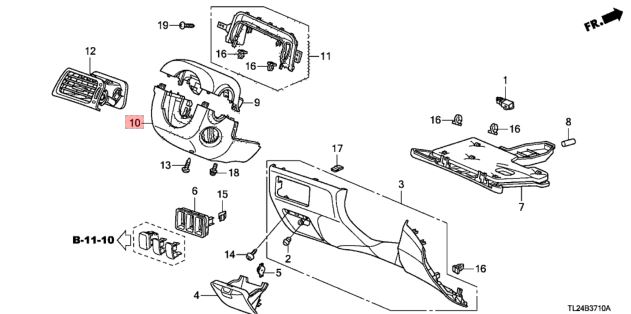 Накладка подрулевая Honda Accord 8 2008-2012 CU2 K24Z3 90666-TA0-A21 контрактная