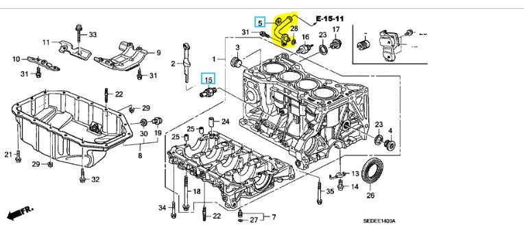 Трубка Масляного Радиатора Honda Accord 7 2002-2008 CM2 K24A3 11107-RBC-010 контрактная