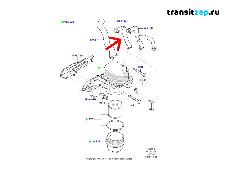 Патрубок Ford Transit 2.4