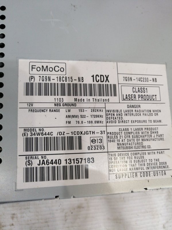 CD-чейнджер XF 2011 cc9 AJ30 CD-чейнджер XF 2011 cc9 AJ30