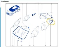 Стекло кузовное глухое левое заднее Renault Arkana JC 2019 H5HA
