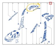 Обшивка стойки правая задняя Renault Kaptur REA 2017 H4M429