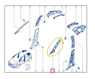 Обшивка стойки левая передняя Renault Kaptur REA 2017 H4M429