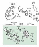 Суппорт тормозной передний Toyota LAND CRUISER 100 2002 2UZFE