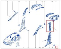 Обшивка стойки левая RENAULT KAPTUR джип/suv 5 дв 2019 H4M D4D4