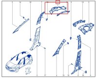 Обшивка стойки правая задняя RENAULT KAPTUR джип/suv 5 дв 2019 H4M D4D4