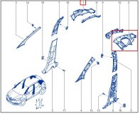 Обшивка стойки левая задняя RENAULT KAPTUR джип/suv 5 дв 2019 H4M D4D4