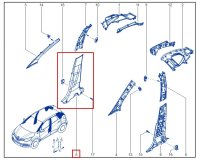 Обшивка стойки правая RENAULT KAPTUR джип/suv 5 дв 2019 F4RE410