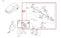Суппорт тормозной левый задний Hyundai CRETA GS 2017 G4NA Суппорт тормозной левый задний Hyundai CRETA GS 2017 G4NA