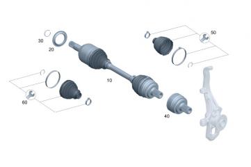 Вал приводной (Полуось) передний левый Mercedes-Benz GLE 450 4MATIC 25693030011043