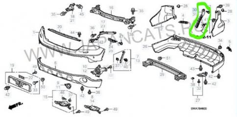 Кронштейн бампера задний правый Honda Cr-V RE