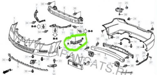 Кронштейн бампера передний левый Honda Civic 4D