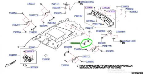 Ручка салона Infiniti QX50 J55 KR20 *012800A*