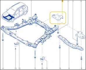 Кронштейн подрамника передний правый Renault Duster F4R