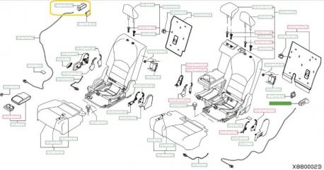 Ручка сидения задняя правая Infiniti QX50 J55 KR20 *012800A*