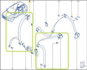 Ремень безопасности задний Renault Duster F4RE410