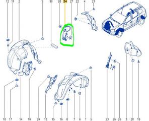Подкрылок задний правый Renault Duster F4RE410
