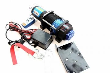 Лебедка электрическая 12V Electric Winch 5000lbs / 2268 кг синтетический трос на легкий авто массой до 1