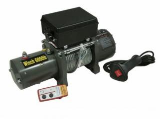 Лебёдка электрическая 12V Electric Winch 6000 lbs 3000 кг влагозащищенная 3 контакта / Стальной трос