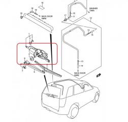 Моторчик заднего дворника задний SUZUKI GRAND VITARA TA74 M16A