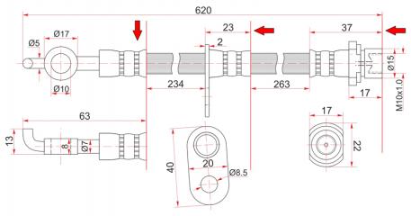 Запчасть шланг тормозной передний левый TOYOTA TOYOTA COROLLA / SPACIO / FIELDER / OPA / ALLION / PRIUS / SIENTA / ARDEO / WISHRHD