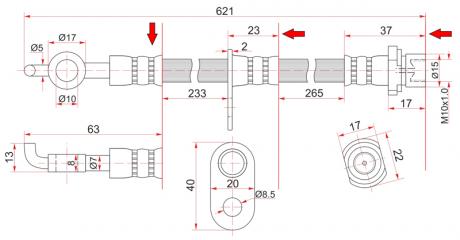 Запчасть шланг тормозной передний правый TOYOTA TOYOTA COROLLA / SPACIO / FIELDER / OPA / ALLION / PRIUS / SIENTA / ARDEO / WISHRHD