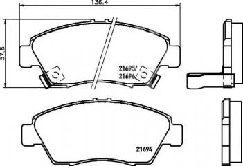 Колодки HONDA CIVIC ES2 JBP0093 новая