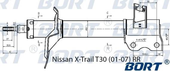 Стойка задняя правая NISSAN X-TRAIL TNP12 KA24DE