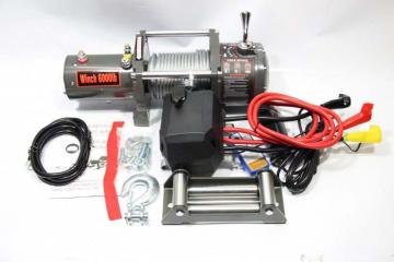 Запчасть лебедка electric winch 6000 lbs / 2700 кг на нива усиленный стальной трос