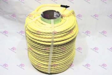 Запчасть трос для лебедки синтетический диаметр 10 мм длина 100 метров / 10мм*100м желтый / кевларовый канат для лебедок от 6000 до 20000 lbs разрывное усилие 8500
