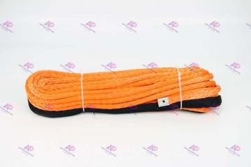 Запчасть трос для лебедки синтетический диаметр 12 мм длина 28 метров / 12мм*28м оранжевый/ кевларовый канат для лебедок от 6000 до 20000 lbs разрывное усилие 12500 кг