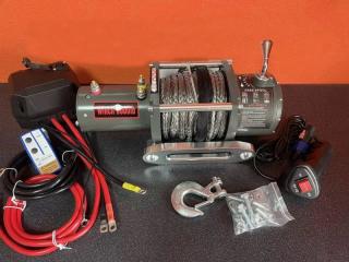 Лебедка электрическая 12V Electric Winch 6000lbs / 2722 кг (блок управления влагозащищен IP66) синтетический трос