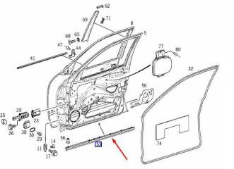 Накладка передняя правая MERCEDES E W210 113.940 4.3L